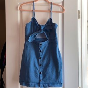 Denim Front Tie Mini Dress